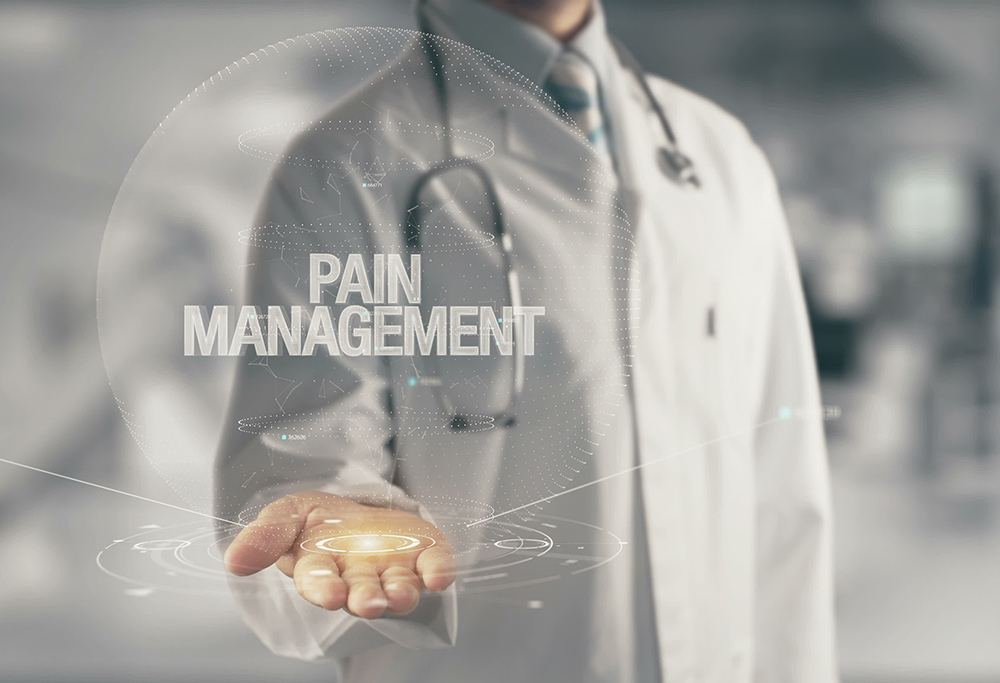 Doctor holding in hand Pain Management